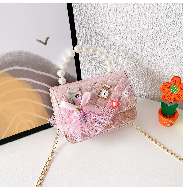 Niños Aisha princesa bolso de dibujos animados estilo coreano flash oro hombro mensajero bolsa chica Chanel estilo lindo bolsa