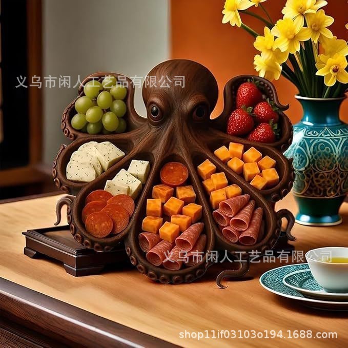 跨境爆款Octopus Charcuterie Platter 章鱼水果拼盘家居客厅装饰|undefined