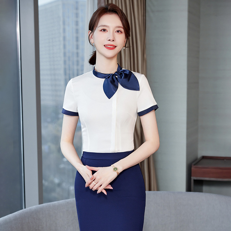Summer professional elegant fashionable shirt for leisure with bow…
