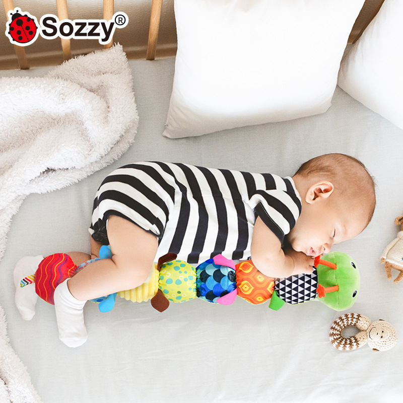 Sozzy oruga de goma, regla de altura, recién nacido, muñeca de peluche, muñeca de educación temprana, juguete de iluminación para bebés