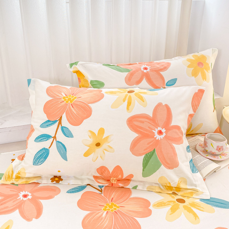 Ins algodón de cuatro piezas 100 algodón pequeño fresco ropa de cama femenina cubierta de edredón ropa de cama de dormitorio de tres piezas