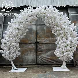 外贸白色樱花树拱门 樱花拱门成品  婚庆酒店软装装饰假花批发
