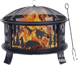 Multifunctional charcoal stove outdoor iron stove can be used for courtyard camping garden campfire barbecue grill