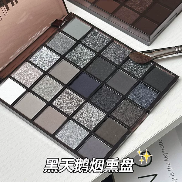 25 Color Black Swan Eye Shadow Plate Smoky Makeup Dark Dark Grey Dark Cement Plate European and American Makeup Spice Girls