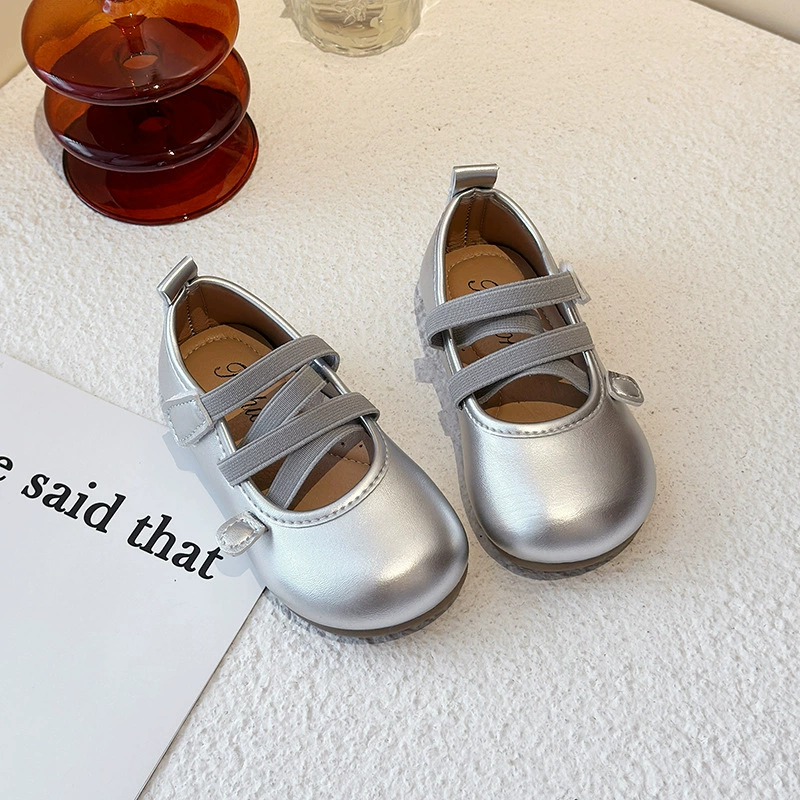 Children's demi-season shoes for leather shoes for princess for leisure, Korean style, soft sole