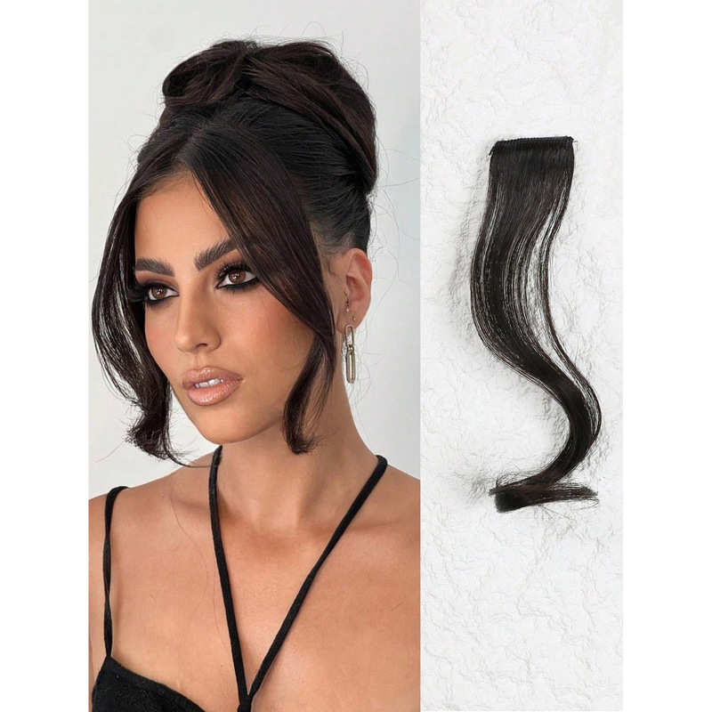 Wig with Dragon Whiskers and Bangs, Cross-Border Foreign Trade, Slightly Curly Bangs on Both Sides, Invisible Hair Wig to Modify the Face Shape