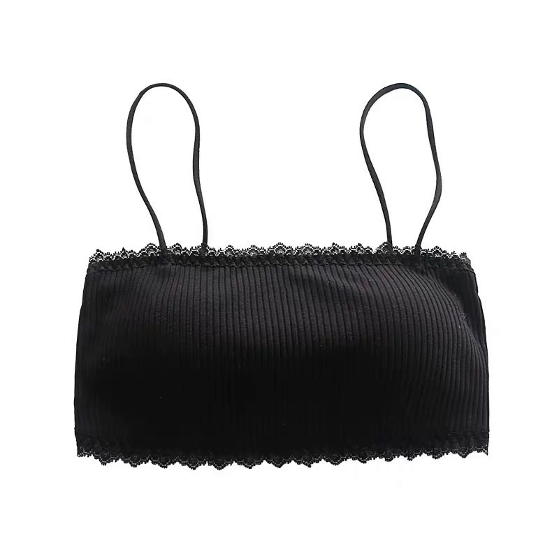Push-up Cotton Bra Top, One Size, Removable Cups, Pretty Back Design