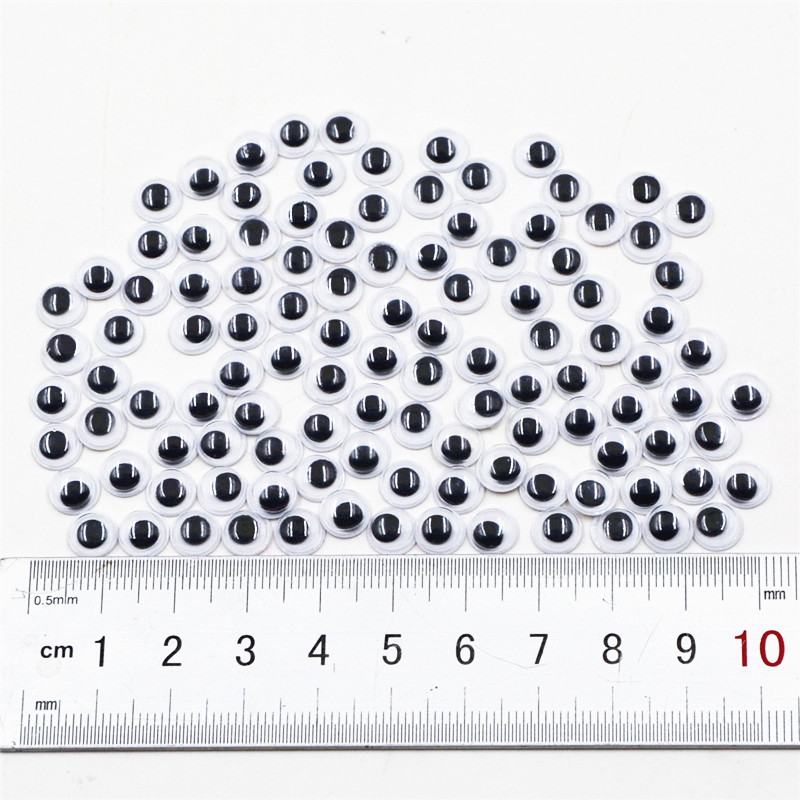 Venta directa de fábrica actividad de la banda de ojos adhesivo al por mayor DIY accesorios de juguete negro y blanco color pestañas animal bead pegatinas