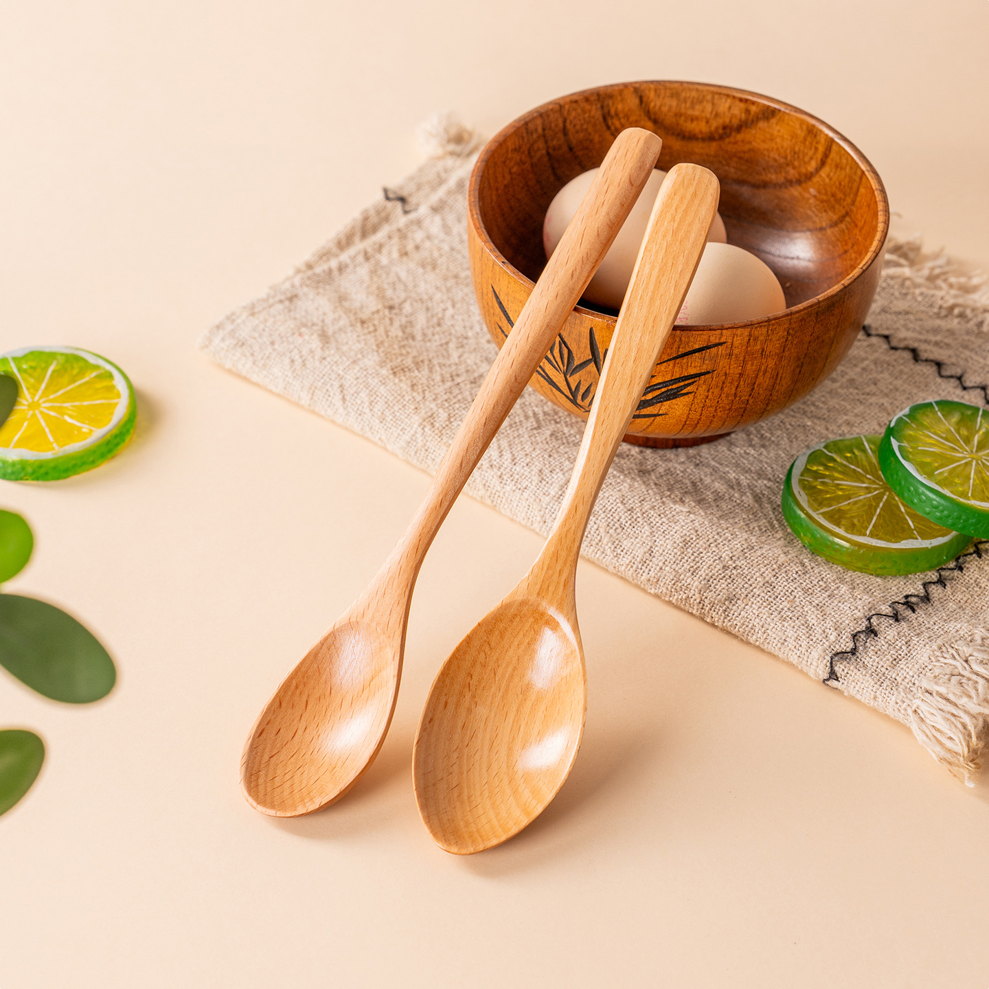 Cuchara de madera, haya, hilo de amarre japonés, cuchara de madera pequeña, cuchara de madera de loto, cuchara de café revuelto, cuchara de madera maciza, pedido al por mayor