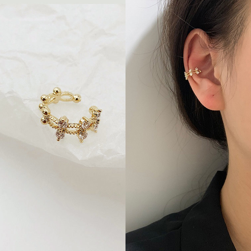 8g Weight Zircon Inlay Material Ear Studs Classification 1 Piece Quantity Daily Occasion Copper Material U Shape Pattern Women'S Gender Plating Design Fashion Style Fashion U Shape Copper Plating Zircon Women's Ear Studs 1 Piece 37