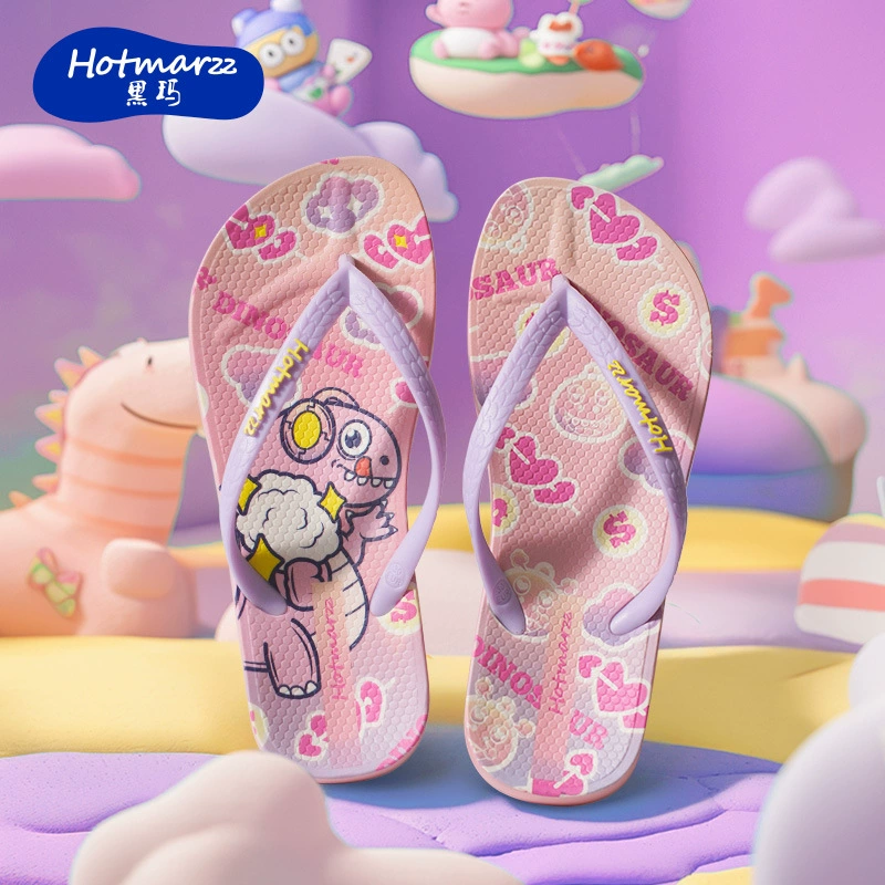 Hotmarzz blackma, шлепанцы для девочек, нескользящие милые тапочки с героями мультфильмов, домашние тапочки для ванной и ванной комнаты, динозавр