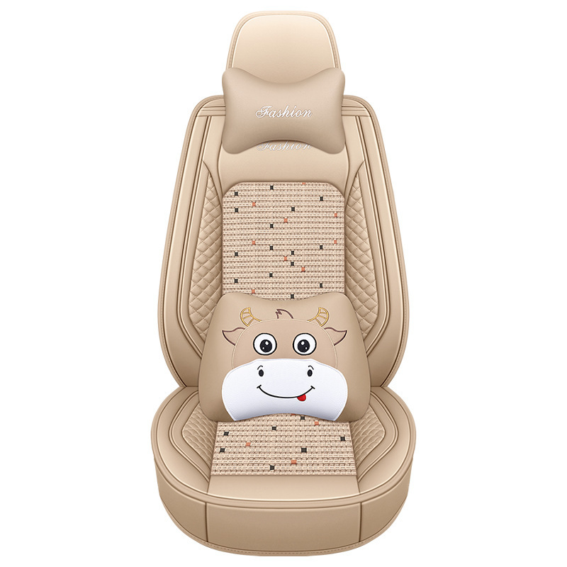 silk car | Lingxing Modelə uyğun (Original) oturacaq örtükləri - bls-warm-beige-cartoon-edition-single-seat-11