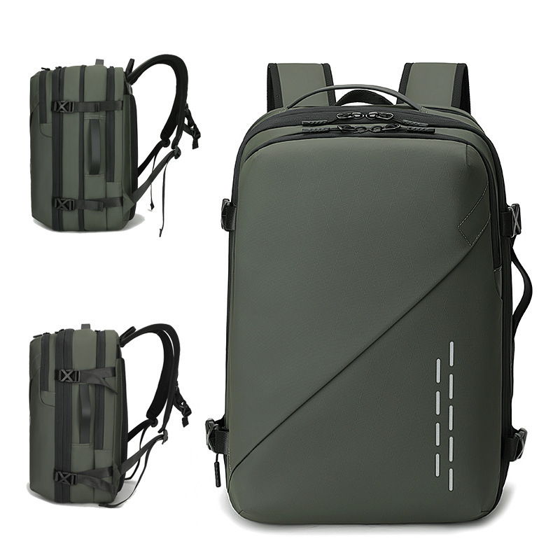 Cross-Border Large Capacity Fashion Simple Men's Vacuum Compression Expandable Travel Laptop Backpack Trip Business Bag_voghion.com