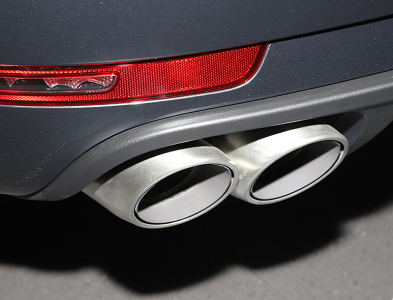 Suitable for Porsche macan sports three-layer four-out tail throat Maca GTS exhaust pipe modification round mouth square mouth