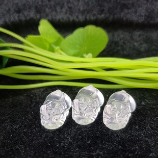 Natural Crystal Milky White Crystal Fat Pig Carving Piece, DIY Bracelet Accessories (through Hole) Pig Eight Jie Pendant