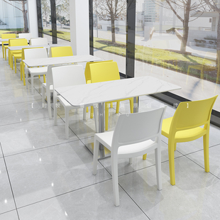 J8 Table Restaurant Milk Tea Slate Shop Company Burger Table and Chair Employee Restaurant Table and Chair Snack School Cafeteria G3