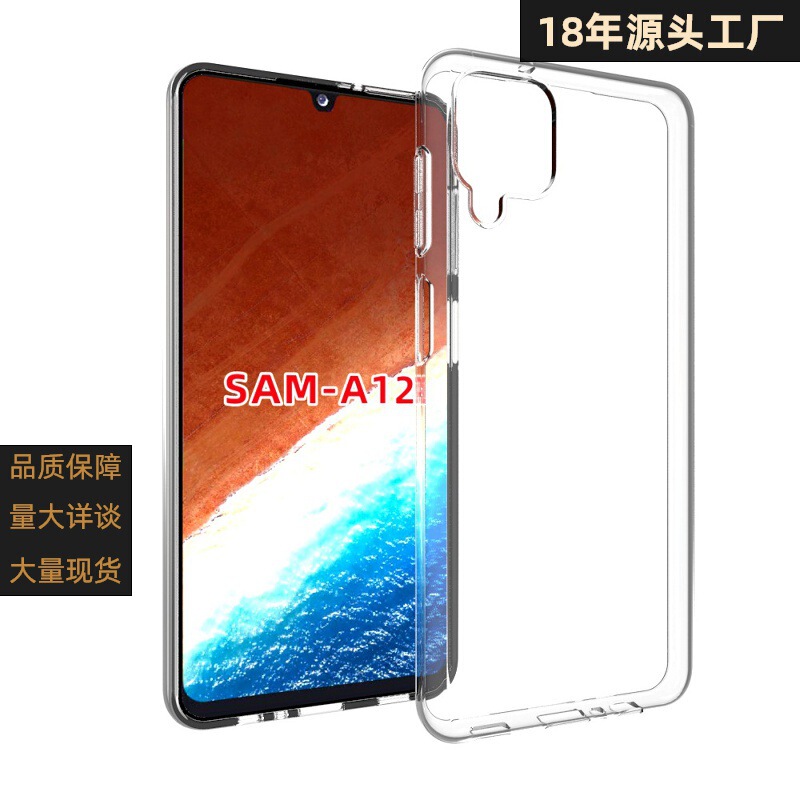 Galaxy A12 Glossy Waterproof Printing Transparent Phone Cover for Protective Case Soft Glue Tpu Accessories