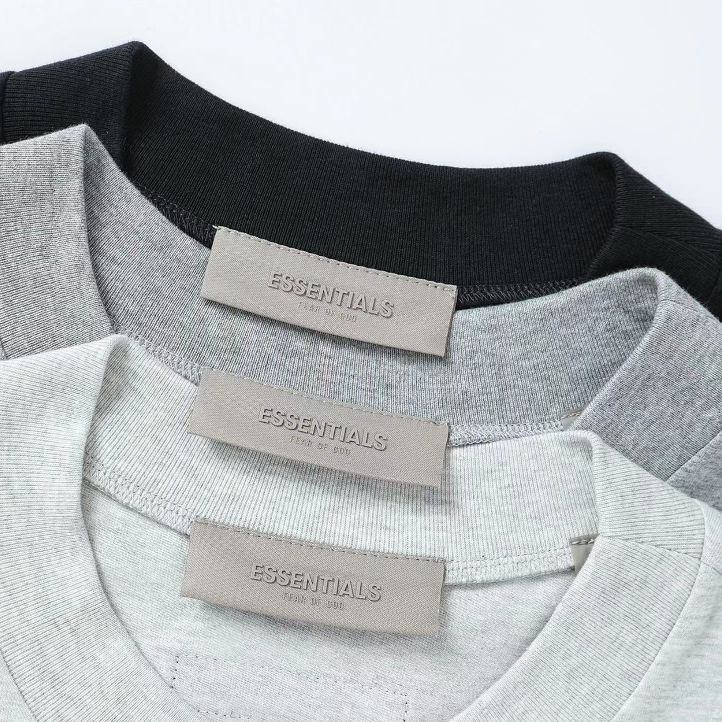 NIEBLA doble línea Temporada 8 ESENCIALES volver flocado impreso manga corta marca de moda de calle suelta camiseta casual