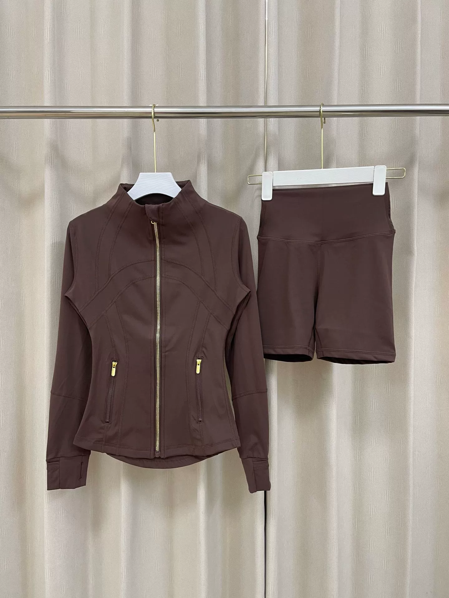 women's yoga jacket and biker shorts set 11
