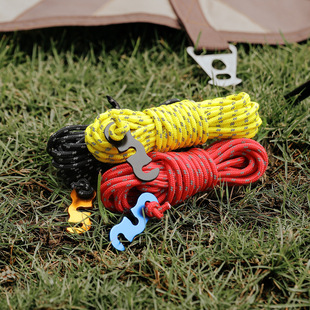 Outdoor Reflective Rope Wind Rope Buckle Adjusting Buckle 4m Umbrella Rope Sky Curtain Luminous Rope Tent Fixed Rope Camping Windproof Rope