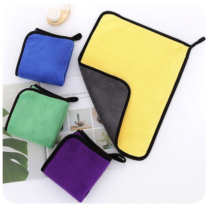 Wholesale thickened double layer coral fleece fishing towel pet dog bath towel cloth easy absorbent car towel