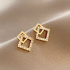 Silver needle, fashionable fresh earrings from pearl, accessory, silver 925 sample, simple and elegant design, wholesale