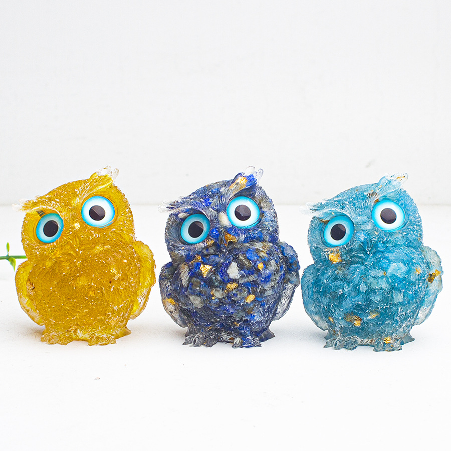 Cute Simple Style Owl Gem Crystal Agate Ornaments Artificial Decorations display picture 5