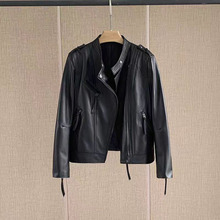 新款春秋皮衣外套女爆款秋冬短款海宁机车皮夹克真皮皮衣女款外套