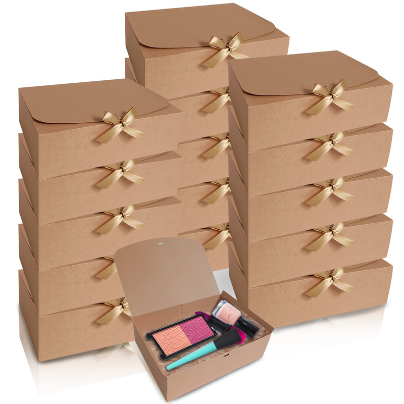 Cross Border Bow Gift Box White Black Folding Gift Box Wedding Party Birthday Holiday Packaging Box