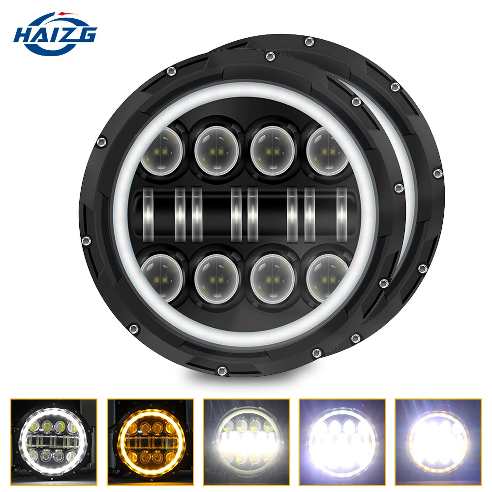 Автомобильная светодиодная фара 7-дюймовая фара Wrangler Harley мотоциклетная фара Модифицированная фара H4 с отверстием