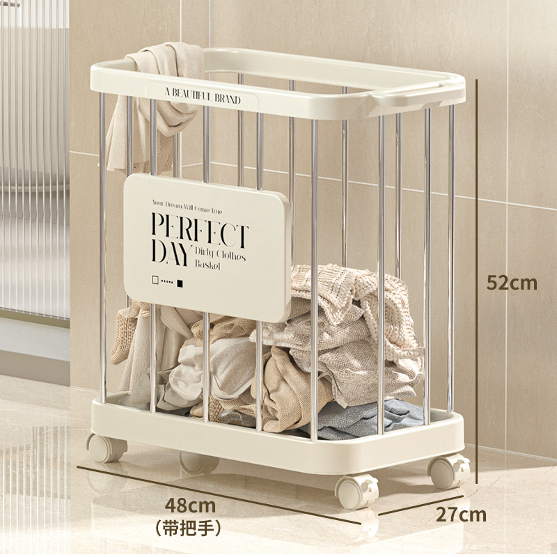 Cesta de ropa sucia de dormitorio de viento de alto valor Cesta de ropa sucia con ruedas extraíble Cesta de almacenamiento de ropa sucia para el hogar Cesta de almacenamiento de bocadillos