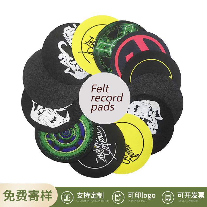 Vinyl Record Mat Custom Wool Felt Record Mat Gramophone Record Player Felt Record Mat Felt Disc Mat