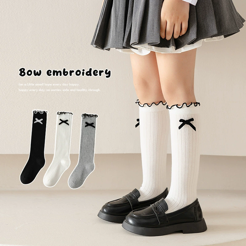 Children's cute socks for princess with bow