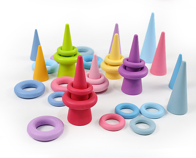 Juguetes de madera para niños macaron rompecabezas educación temprana desarrollo de los niños bloques de construcción educativos Arco Iris Jenga