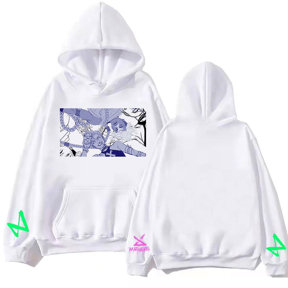 Arcane Ekko & Jinx Firelights Hoodie Harajuku Pullover Tops