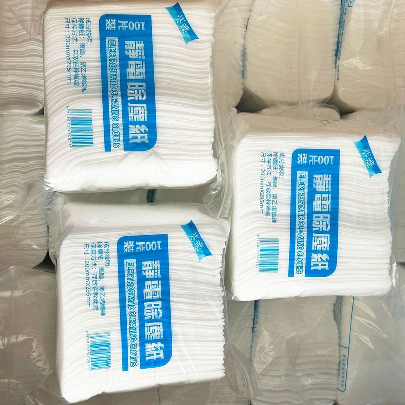 100片大包静电除尘纸一次性片宠物毛发灰尘清洁干湿两用懒人抹布|undefined