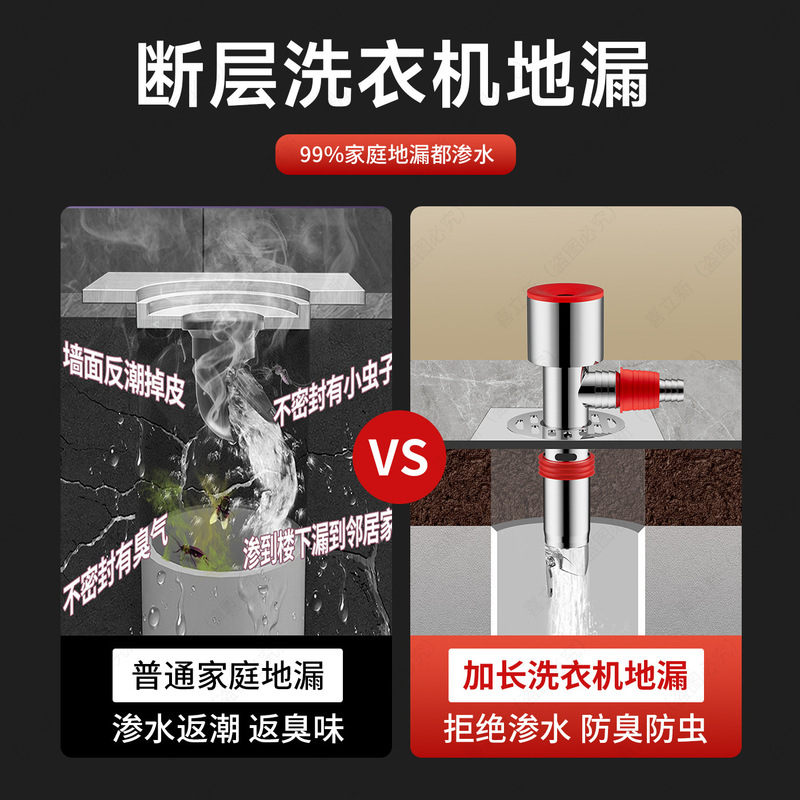 洗濯機排水管三方床排水継手ツーインワン防臭・こぼれ防止排水ユニバーサルパイプ断層延長パイプ|undefined