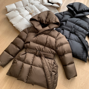Cross-border Autumn and Winter New Elegant Waist Down Jacket Women's Short Slim-fit High-end Sense 90 White Duck Down Slim European Fashion