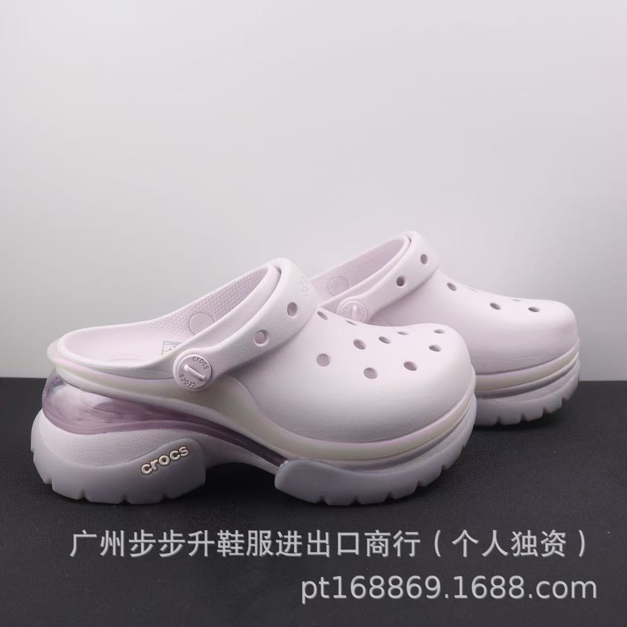 白鹿同款Cross卡洛驰小海豚复古洞洞鞋女厚底凉鞋