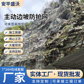 边坡防护网主动边坡钢丝防护网山体滑坡危岩防落石安全网菱形网