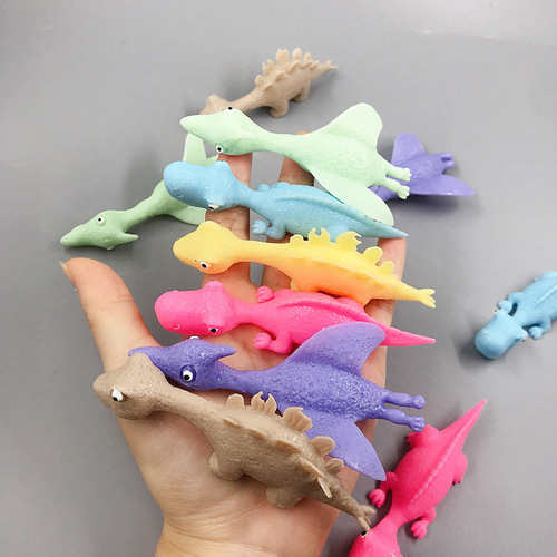 Creative finger slingshot dinosaur decompression toy slingshot target dinosaur cheering trick vent sticky wall toy