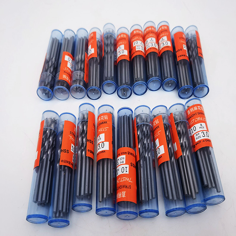 小钻头W6542高速钢直柄钻银白色麻花钻打孔0.2-0.5-1-1.5-2-2.5-6