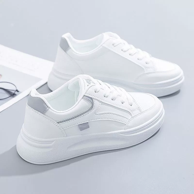 Summer universal high quality white shoes for students, mesh breathable light panel