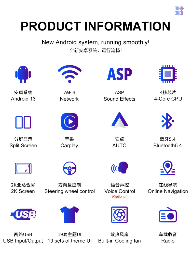 Cross-border 12.3-inch Android navigation all-in-one eight-core 4G wireless Carplay smart Bluetooth car navigation