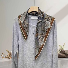 【花城秘境】古典真丝羊毛双面异色女时尚百搭桑蚕丝丝毛70中方巾