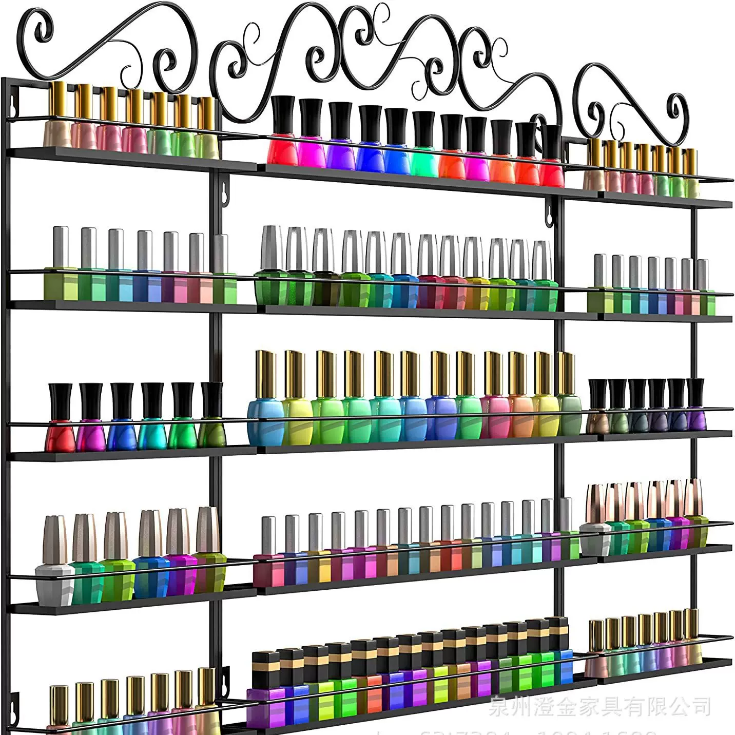 指甲油架壁挂式显示器100- 120瓶指甲油壁架化妆品储物架防潮收纳