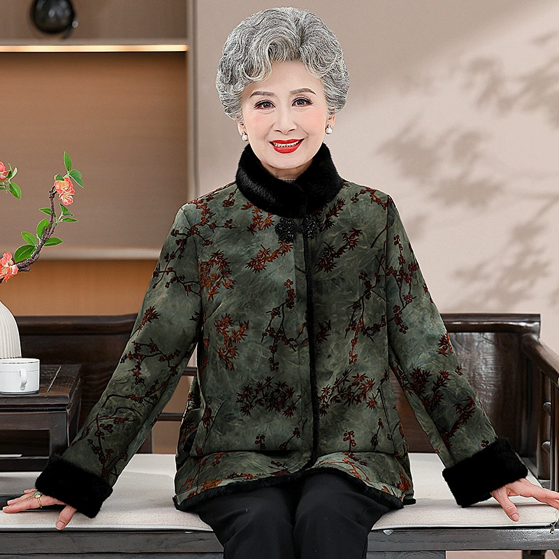 Зимнее пальто из меха мама пожилая женщина благородный новый норковый бархатный пиджак бабушка зимний мех