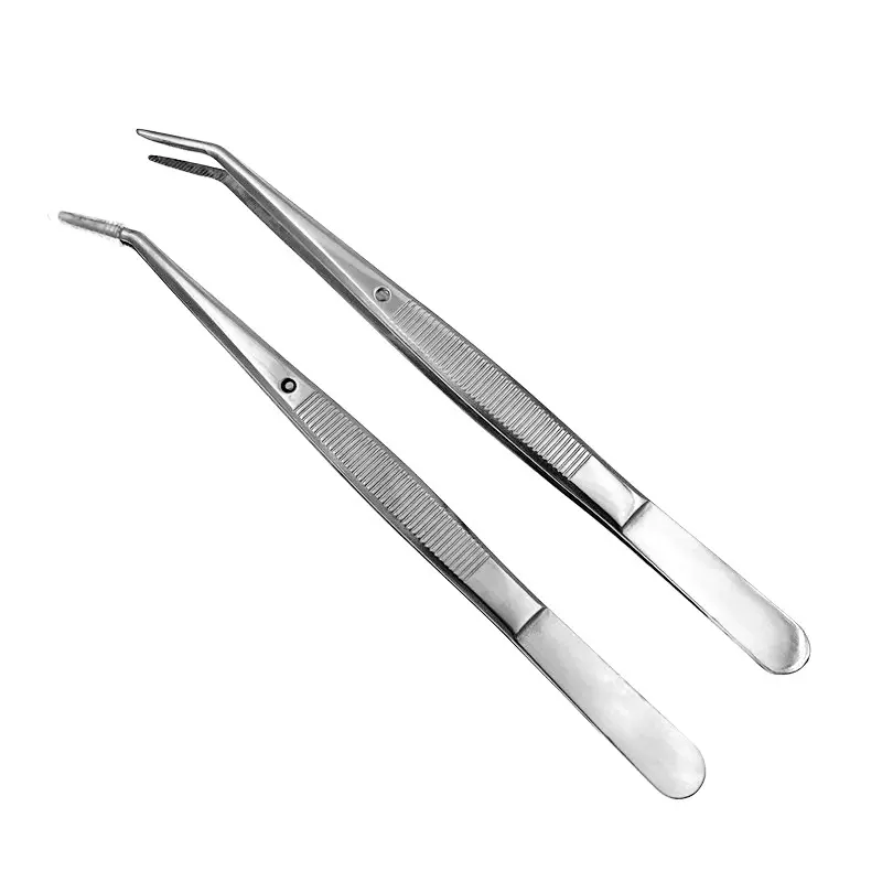 厂家直销不锈钢牙医镊子 牙科口腔夹弯头夹子牙科工具