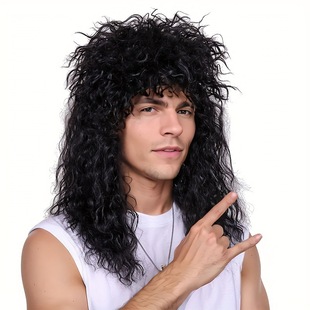 AliExpress European and American wig punk long curly hair Halloween rock prince full headgear factory in stock a generation of hair
