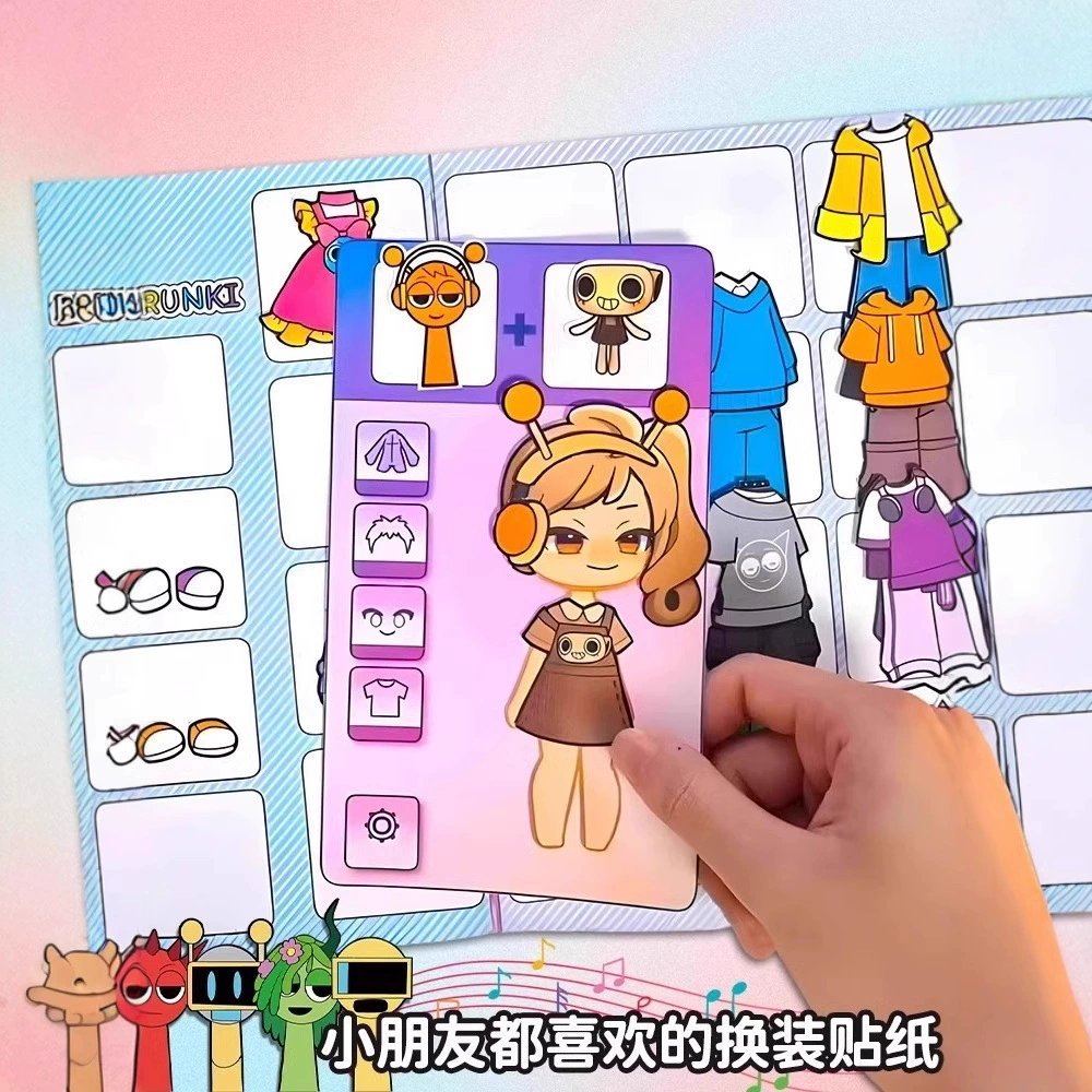 Коробка, наклейка, детские наклейки, игрушка для переодевания, DIY, новая коллекция